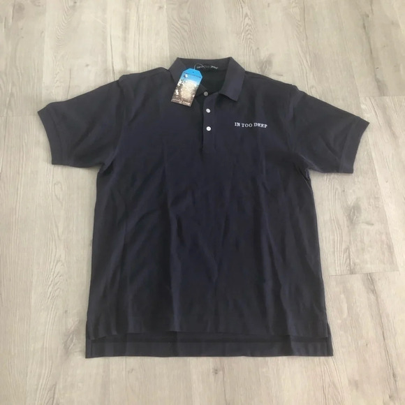 NWT Devon & Jones Pima Cotton Navy In Too Deep Polo Shirt Medium New - Picture 1 of 5
